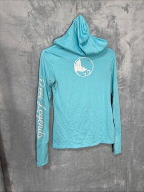 Deep Leggings Aqua Hooded Long Sleeve Top